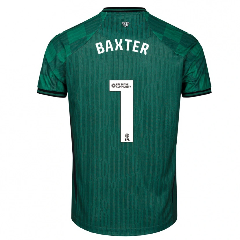 Danxen Donna Maglia Nathan Baxter #1 Verde Nero Kit Gara Away 2025/26 Maglietta