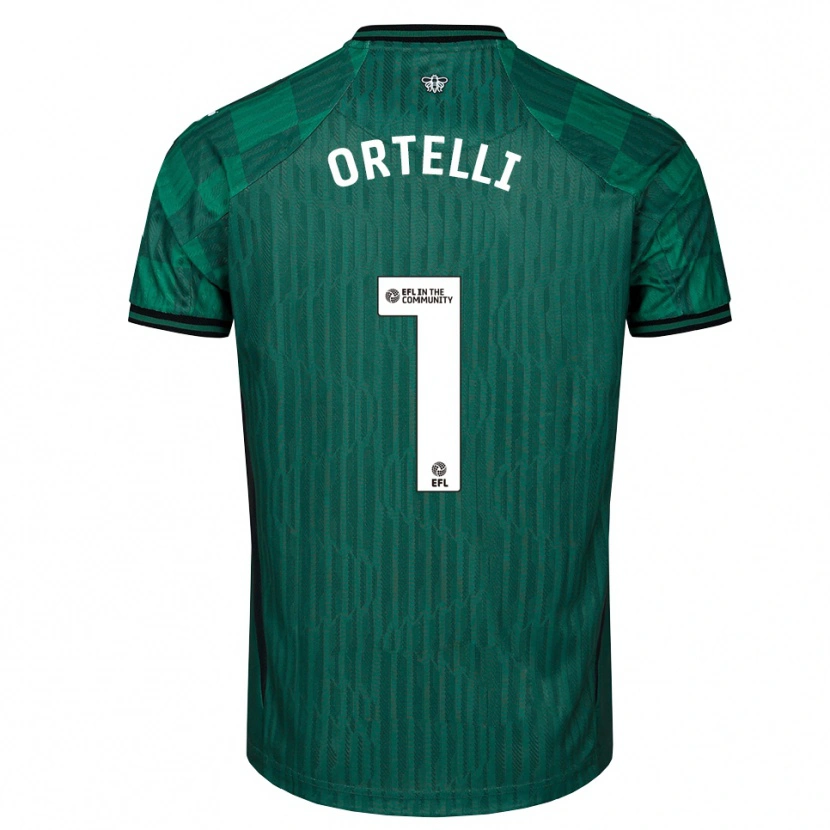 Danxen Donna Maglia Gabriel Ortelli #1 Verde Nero Kit Gara Away 2025/26 Maglietta