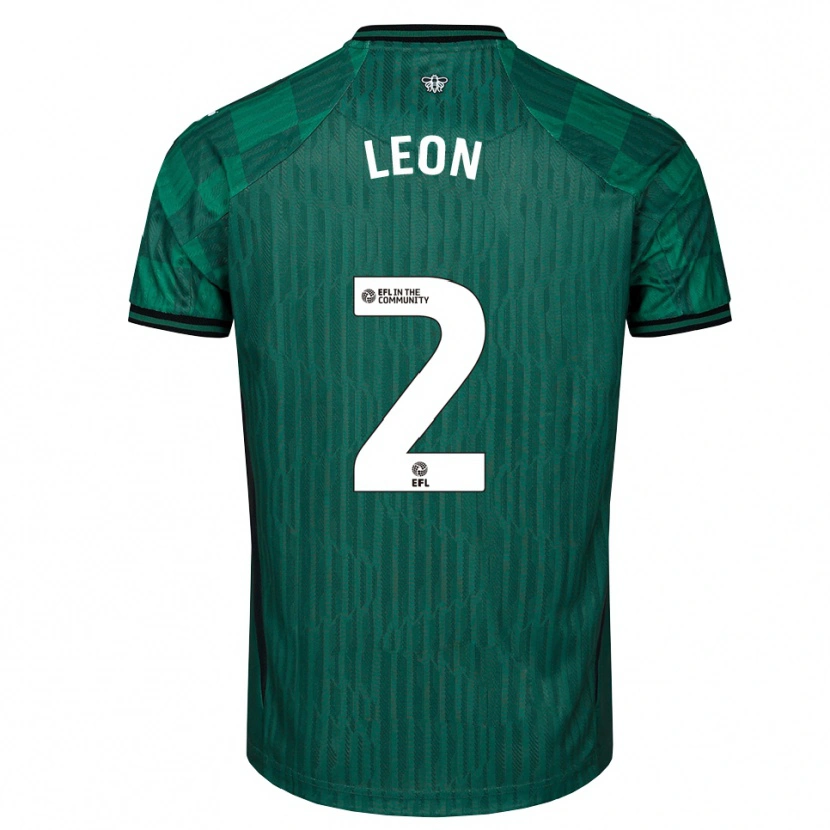 Danxen Donna Maglia Lucía León #2 Verde Nero Kit Gara Away 2025/26 Maglietta