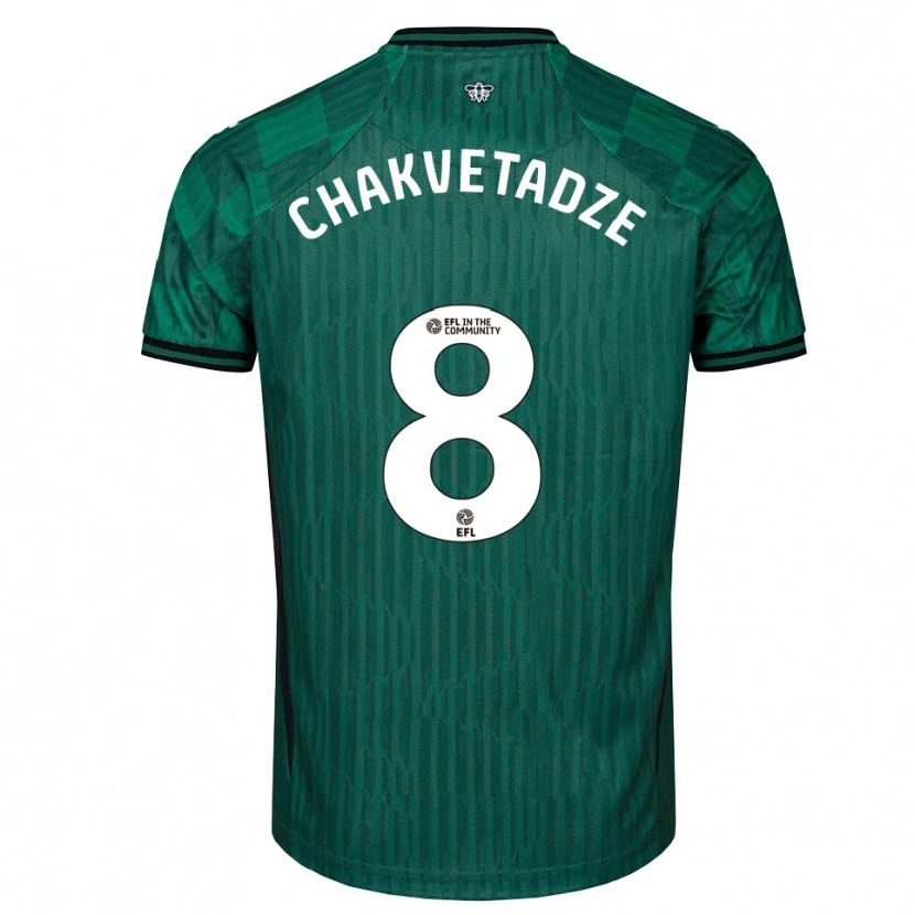 Danxen Donna Maglia Giorgi Chakvetadze #8 Verde Nero Kit Gara Away 2025/26 Maglietta