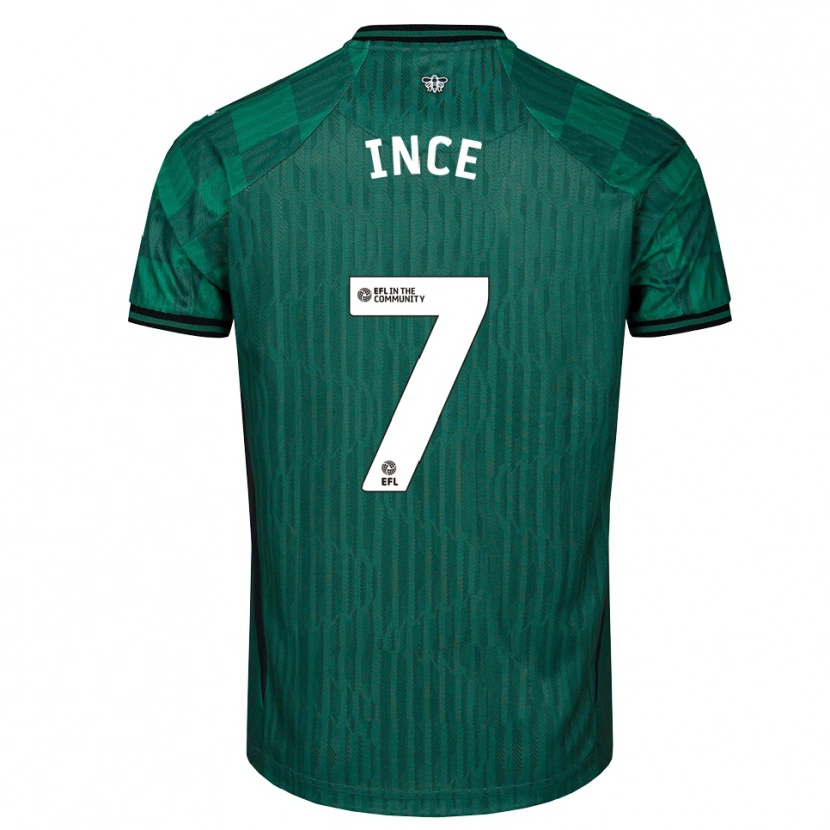 Danxen Donna Maglia Tom Ince #7 Verde Nero Kit Gara Away 2025/26 Maglietta
