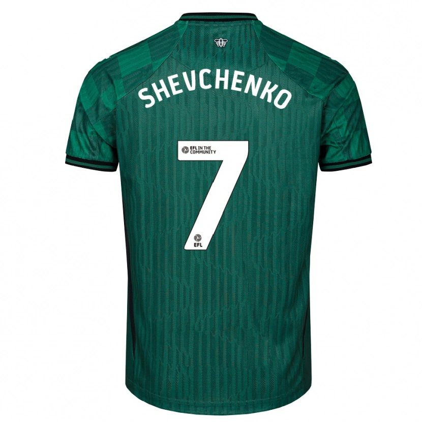 Danxen Donna Maglia Kristian Shevchenko #7 Verde Nero Kit Gara Away 2025/26 Maglietta