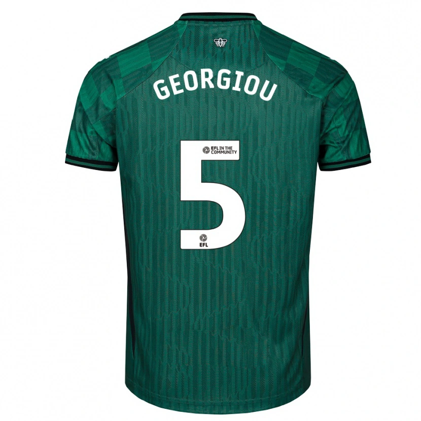 Danxen Donna Maglia Tom Georgiou #5 Verde Nero Kit Gara Away 2025/26 Maglietta