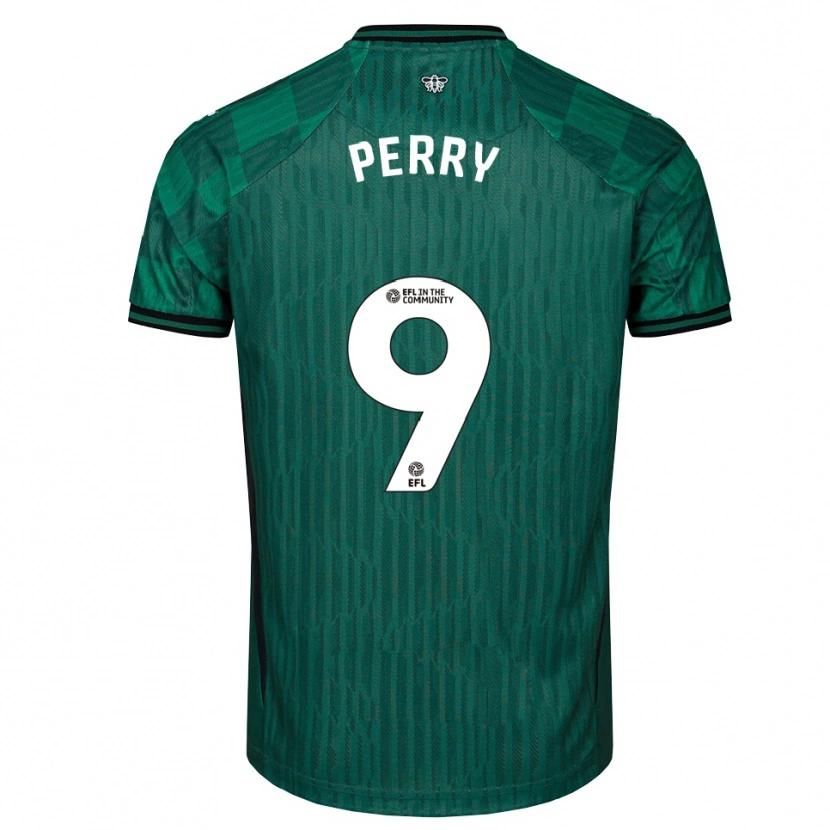 Danxen Donna Maglia Madison Perry #9 Verde Nero Kit Gara Away 2025/26 Maglietta