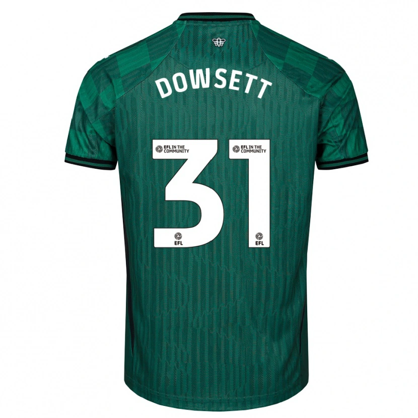 Danxen Donna Maglia Rebekah Dowsett #31 Verde Nero Kit Gara Away 2025/26 Maglietta