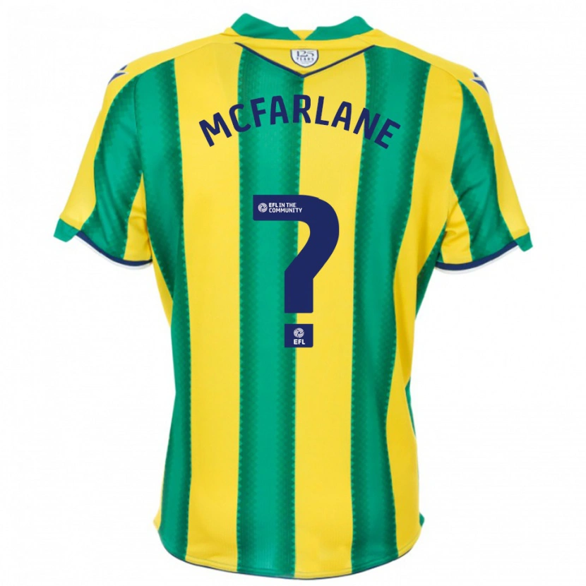 Danxen Donna Maglia Ellie Mcfarlane #0 Giallo Verde Kit Gara Away 2025/26 Maglietta