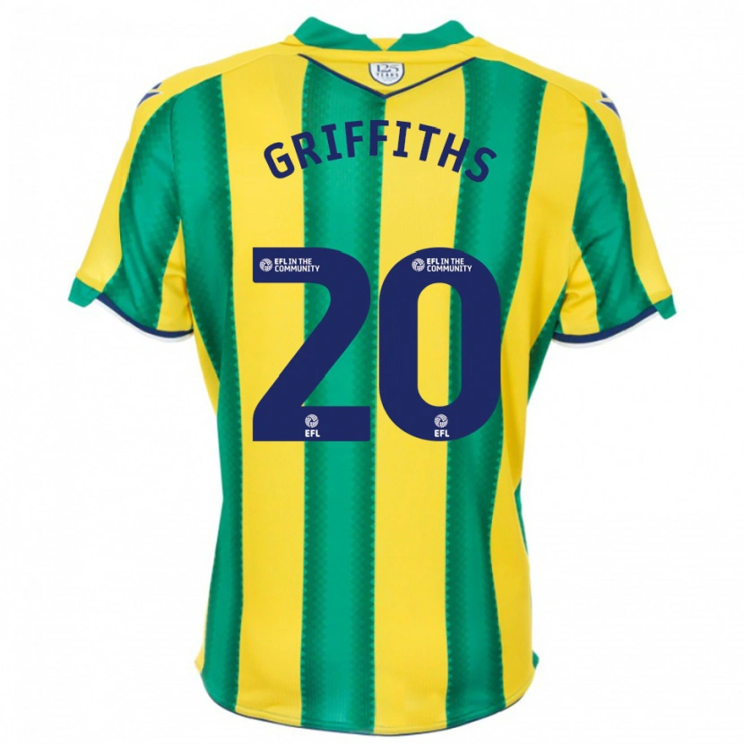 Danxen Donna Maglia Josh Griffiths #20 Giallo Verde Kit Gara Away 2025/26 Maglietta