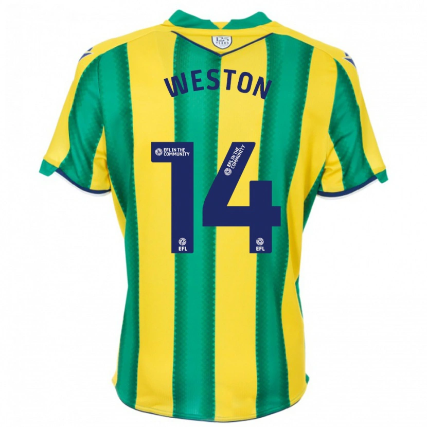 Danxen Donna Maglia Steph Weston #14 Giallo Verde Kit Gara Away 2025/26 Maglietta