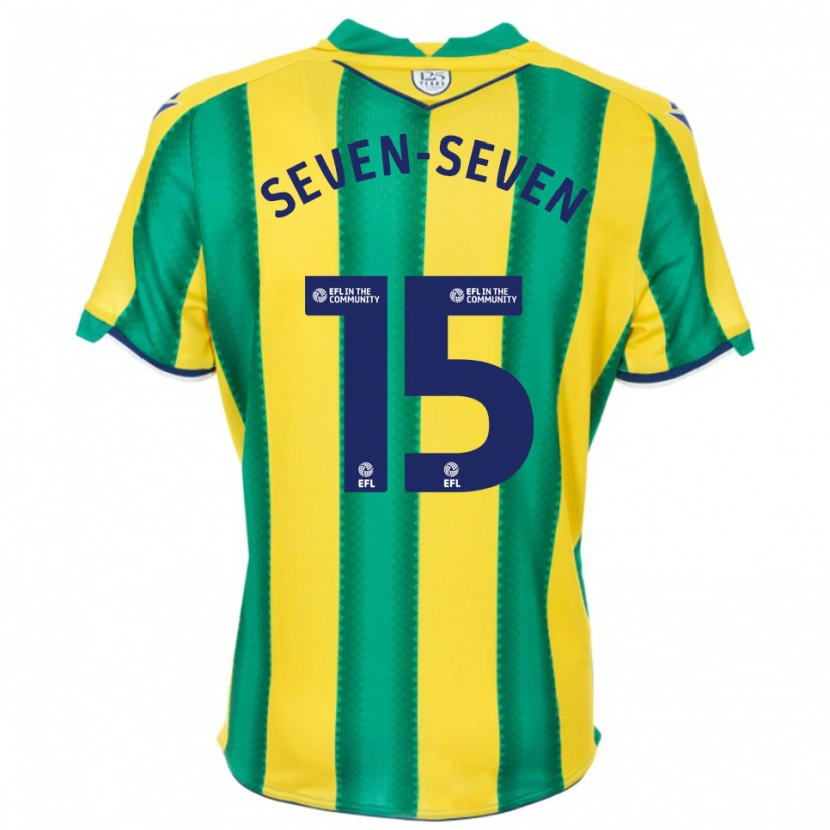Danxen Donna Maglia Justin Seven-Seven #15 Giallo Verde Kit Gara Away 2025/26 Maglietta