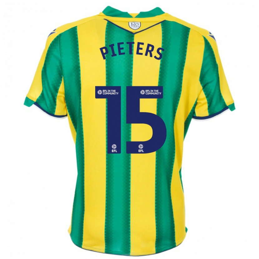 Danxen Donna Maglia Erik Pieters #15 Giallo Verde Kit Gara Away 2025/26 Maglietta