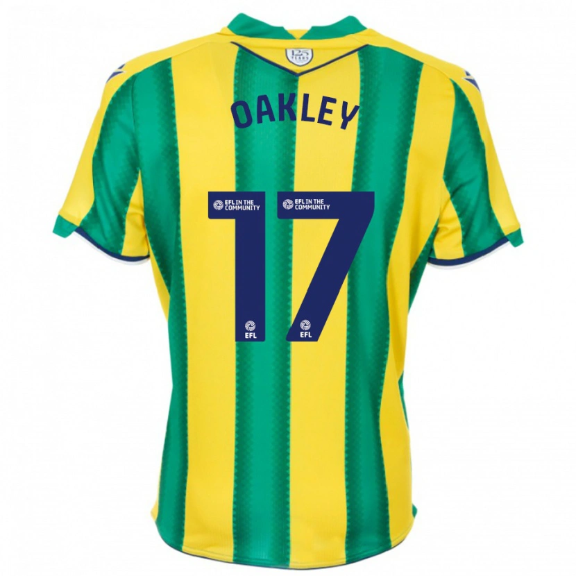 Danxen Donna Maglia Rhianne Oakley #17 Giallo Verde Kit Gara Away 2025/26 Maglietta