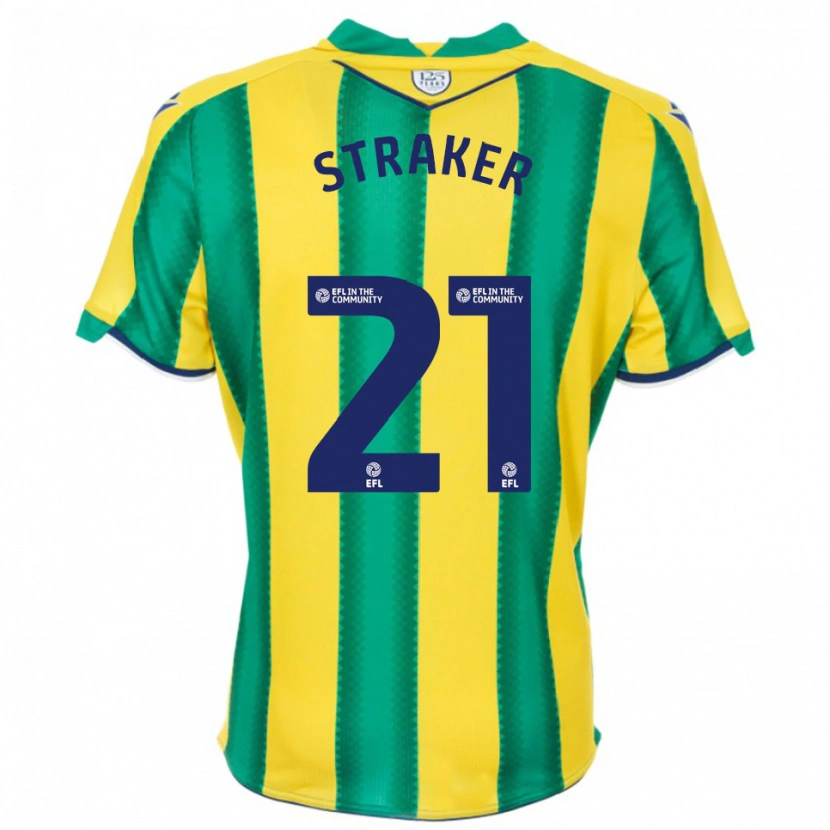 Danxen Donna Maglia Jannelle Straker #21 Giallo Verde Kit Gara Away 2025/26 Maglietta