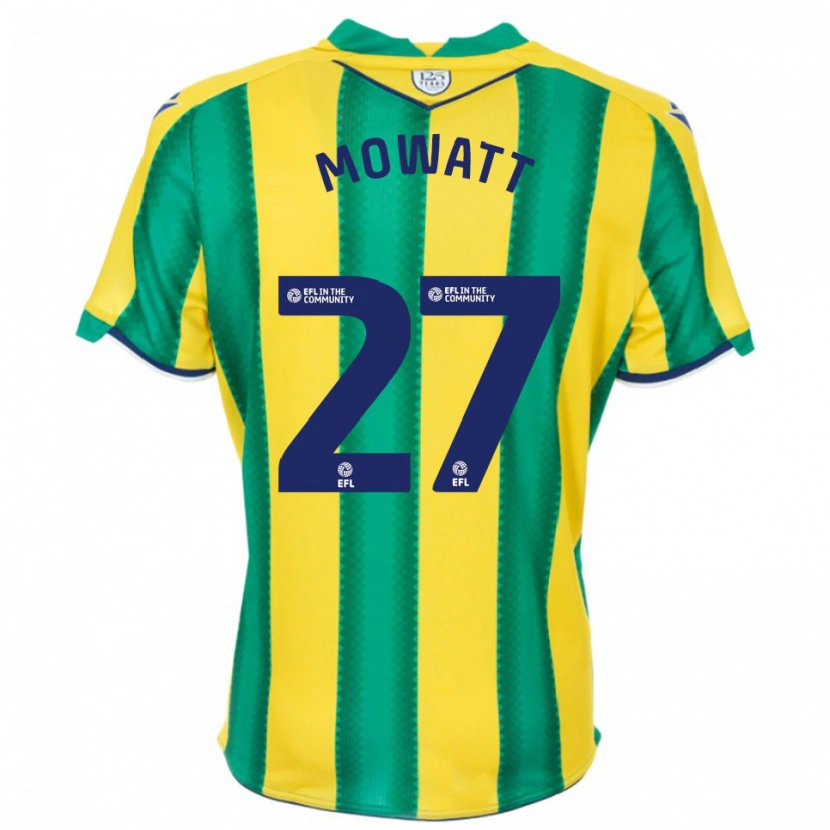 Danxen Donna Maglia Alex Mowatt #27 Giallo Verde Kit Gara Away 2025/26 Maglietta