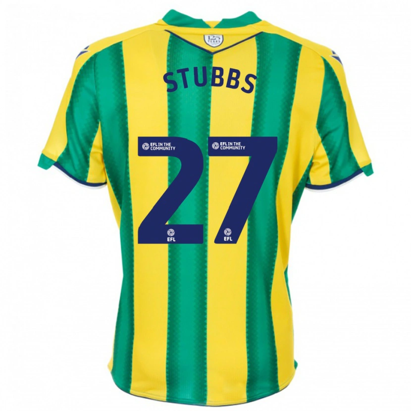 Danxen Donna Maglia Olivia Stubbs #27 Giallo Verde Kit Gara Away 2025/26 Maglietta