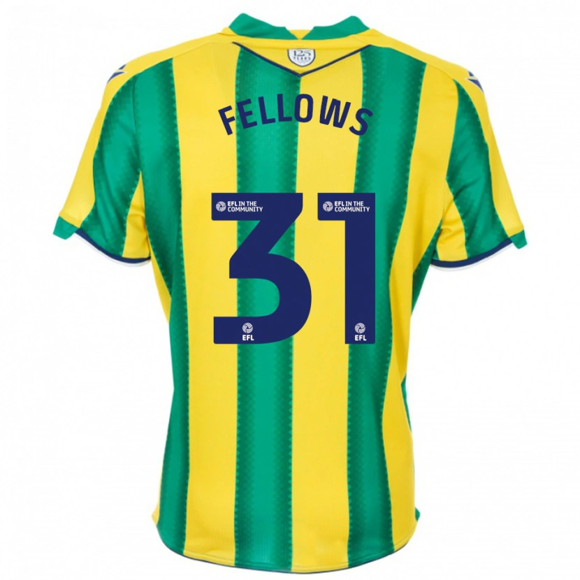 Danxen Donna Maglia Tom Fellows #31 Giallo Verde Kit Gara Away 2025/26 Maglietta