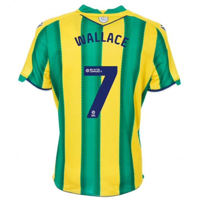 Danxen Donna Maglia Jed Wallace #7 Giallo Verde Kit Gara Away 2025/26 Maglietta