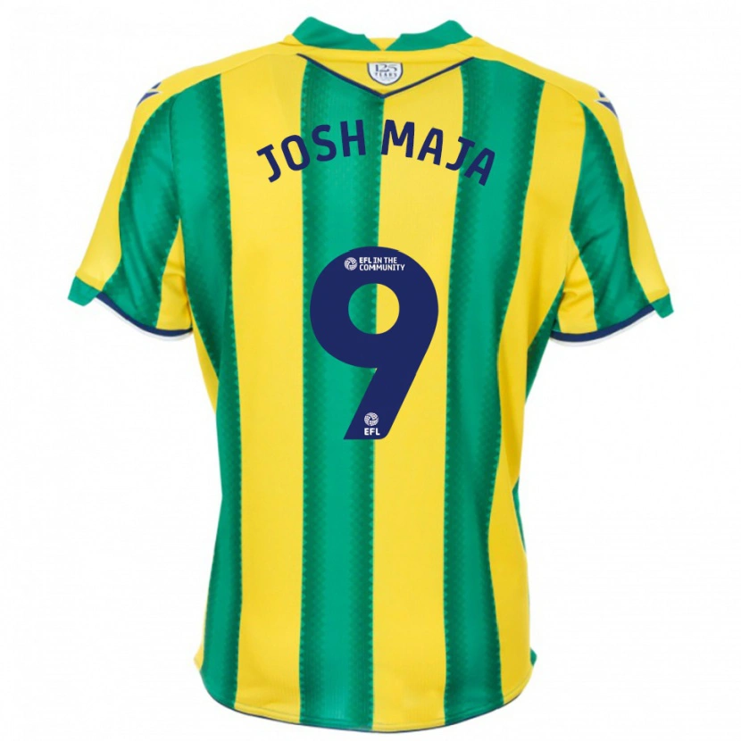 Danxen Donna Maglia Josh Maja #9 Giallo Verde Kit Gara Away 2025/26 Maglietta