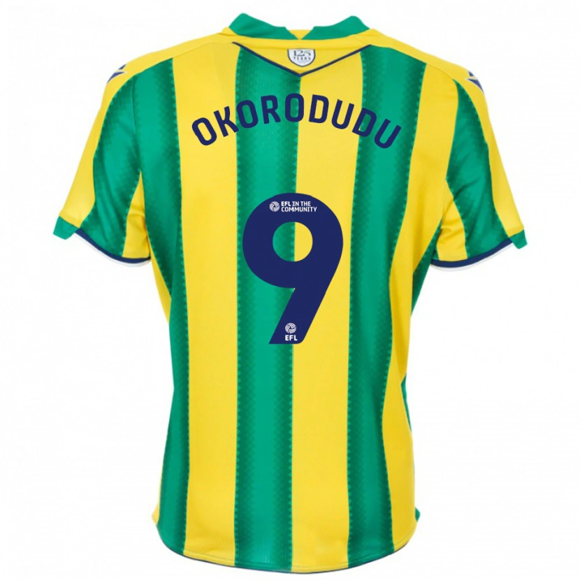Danxen Donna Maglia Adam Okorodudu #9 Giallo Verde Kit Gara Away 2025/26 Maglietta