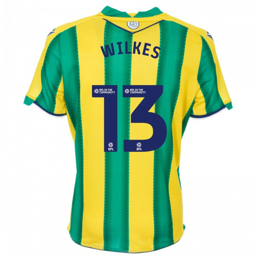 Danxen Donna Maglia Liam Wilkes #13 Giallo Verde Kit Gara Away 2025/26 Maglietta