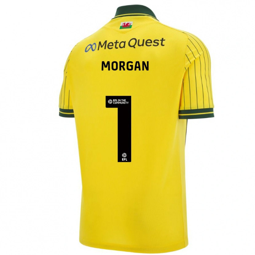 Danxen Donna Maglia Delyth Morgan #1 Giallo Verde Kit Gara Away 2025/26 Maglietta