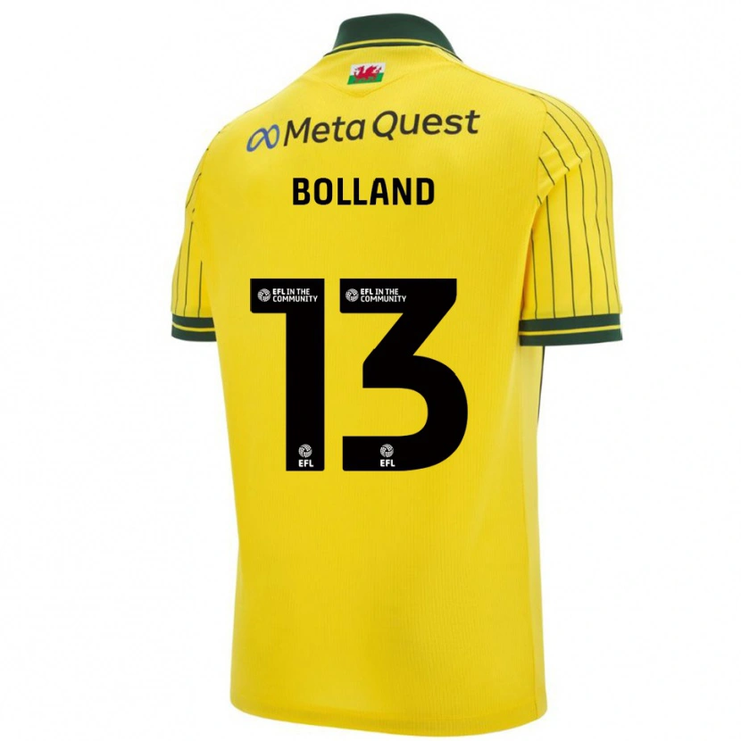 Danxen Donna Maglia Charlotte Bolland #13 Giallo Verde Kit Gara Away 2025/26 Maglietta