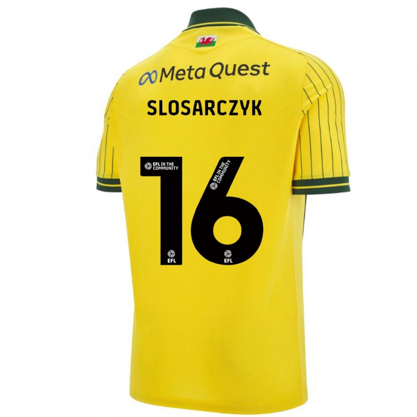 Danxen Donna Maglia Nikolas Slosarczyk #16 Giallo Verde Kit Gara Away 2025/26 Maglietta