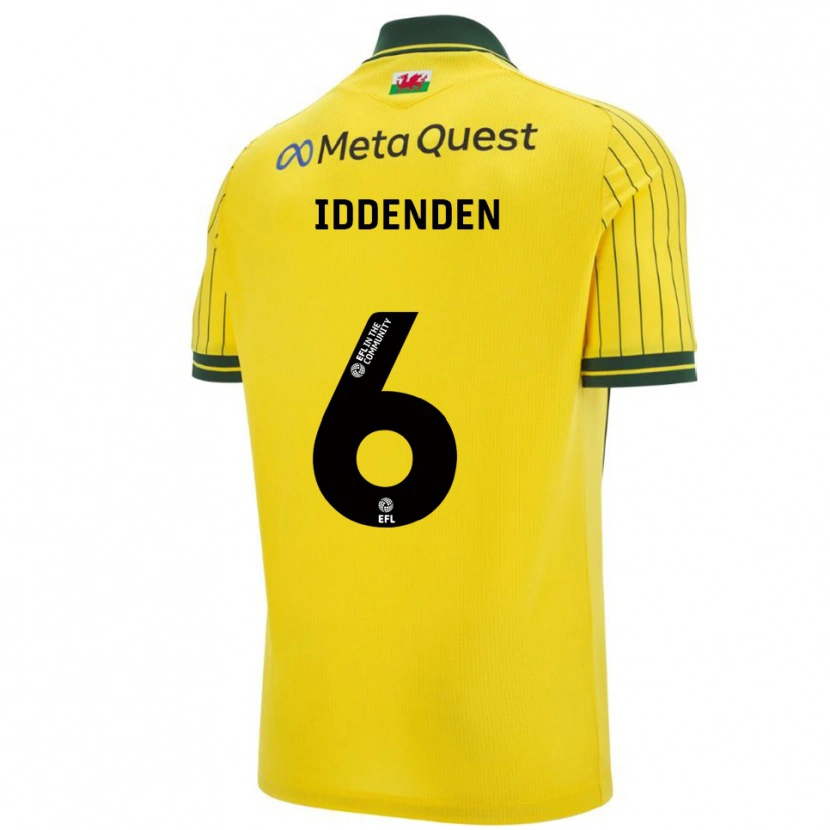Danxen Donna Maglia Abbie Iddenden #6 Giallo Verde Kit Gara Away 2025/26 Maglietta