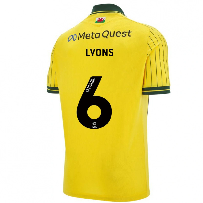 Danxen Donna Maglia Lauryn Lyons #6 Giallo Verde Kit Gara Away 2025/26 Maglietta