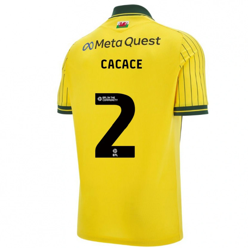 Danxen Donna Maglia Liberato Cacace #2 Giallo Verde Kit Gara Away 2025/26 Maglietta