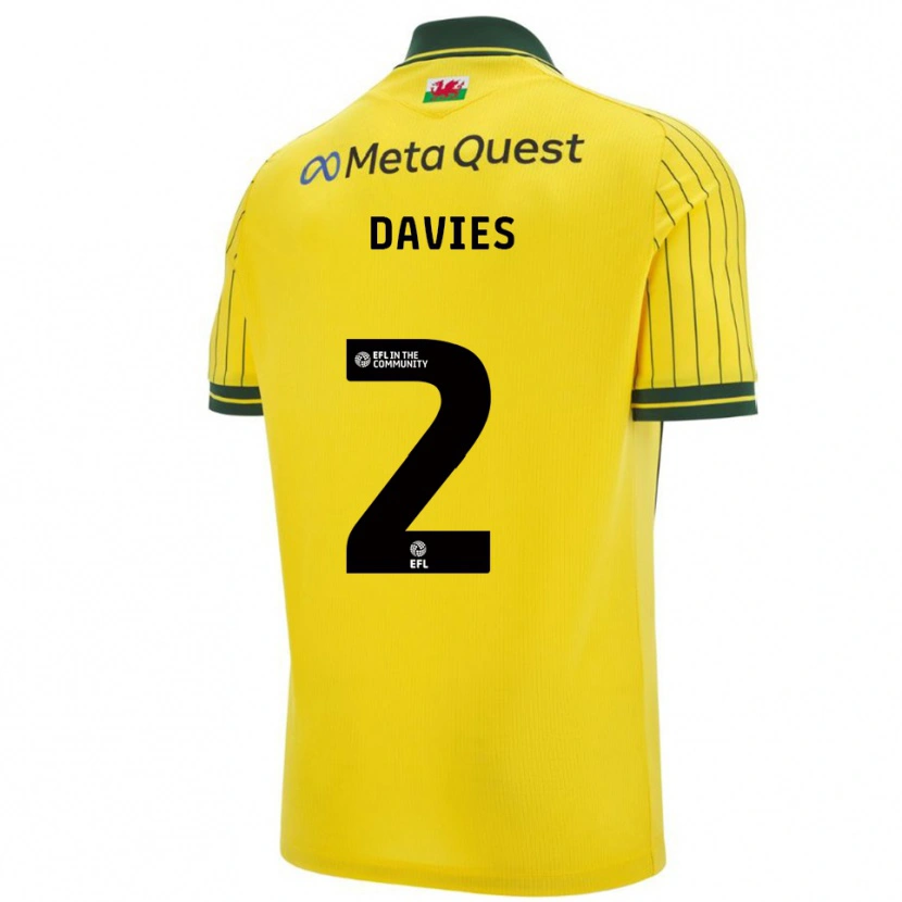 Danxen Donna Maglia Phoebe Davies #2 Giallo Verde Kit Gara Away 2025/26 Maglietta