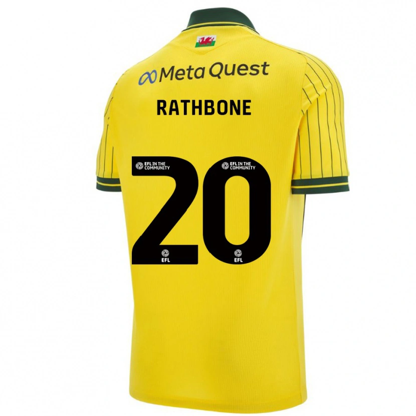 Danxen Donna Maglia Ollie Rathbone #20 Giallo Verde Kit Gara Away 2025/26 Maglietta
