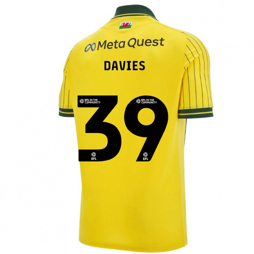 Danxen Donna Maglia Daniel Davies #39 Giallo Verde Kit Gara Away 2025/26 Maglietta