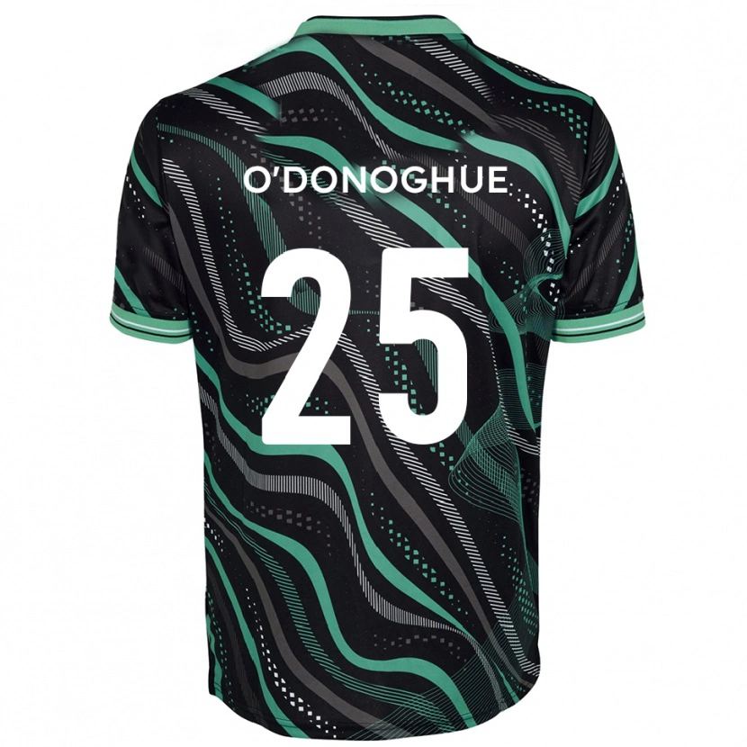Danxen Donna Maglia Freddie O'donoghue #25 Nero Verde Kit Gara Away 2025/26 Maglietta