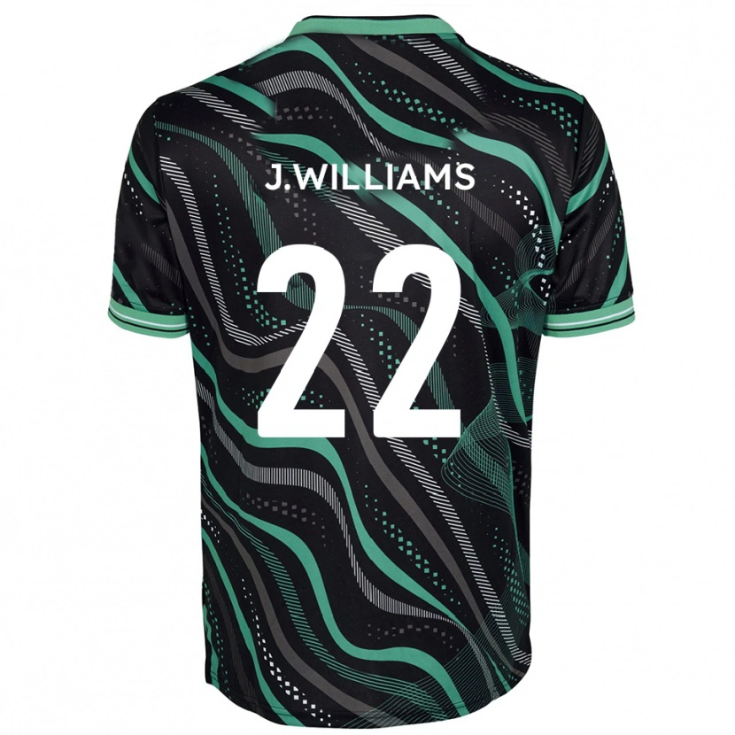 Danxen Donna Maglia Josh Williams #22 Nero Verde Kit Gara Away 2025/26 Maglietta