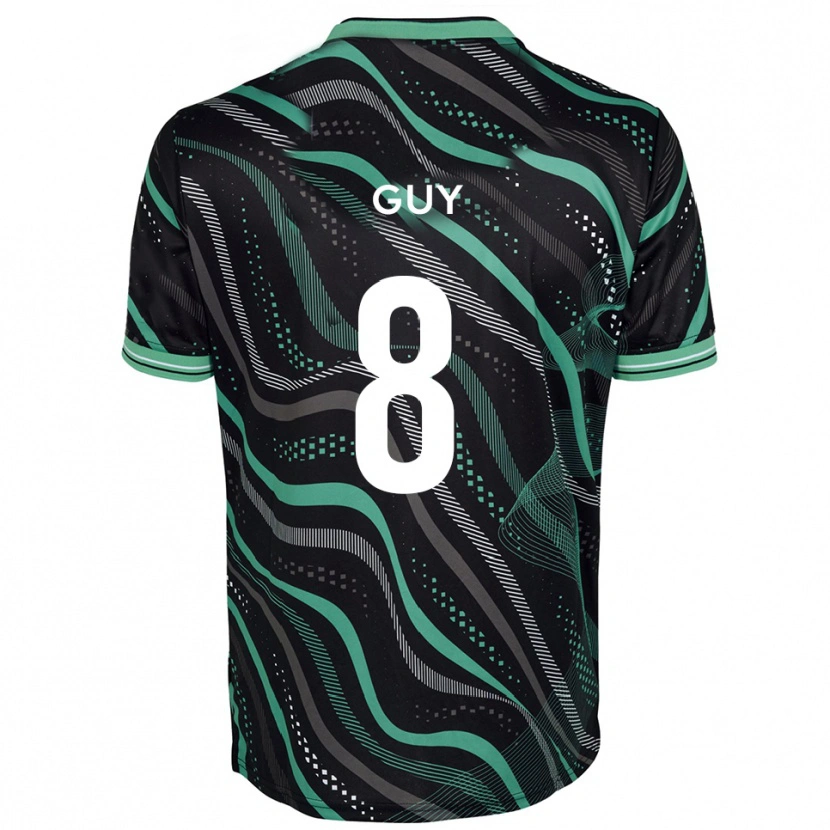 Danxen Donna Maglia Callum Guy #8 Nero Verde Kit Gara Away 2025/26 Maglietta