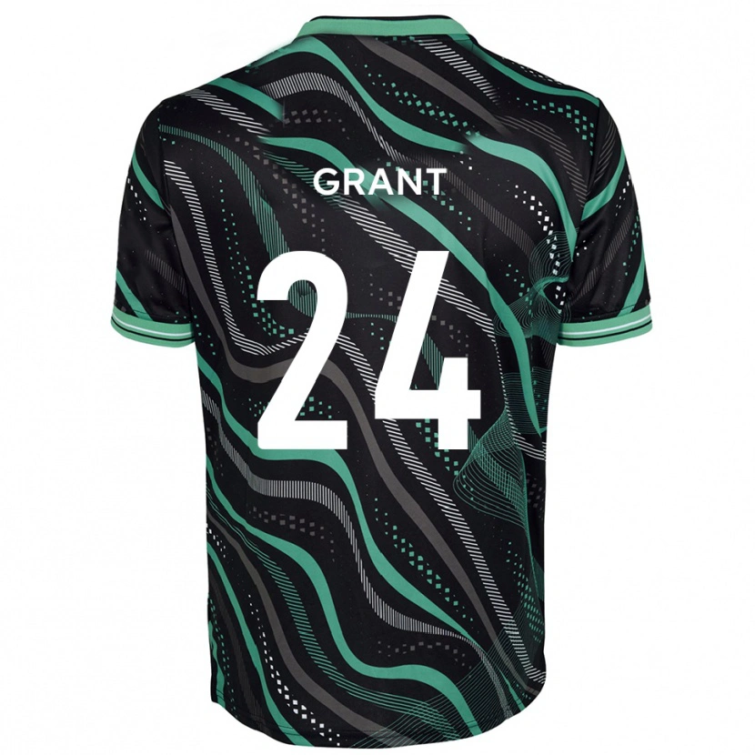 Danxen Donna Maglia Josh Grant #24 Nero Verde Kit Gara Away 2025/26 Maglietta