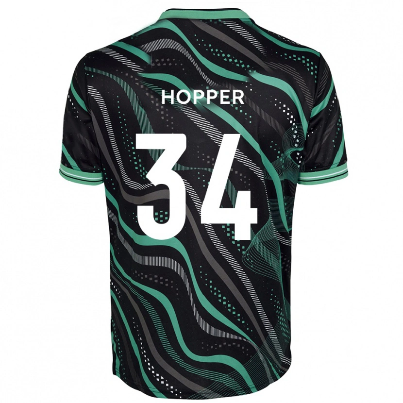Danxen Donna Maglia Dan Hopper #34 Nero Verde Kit Gara Away 2025/26 Maglietta