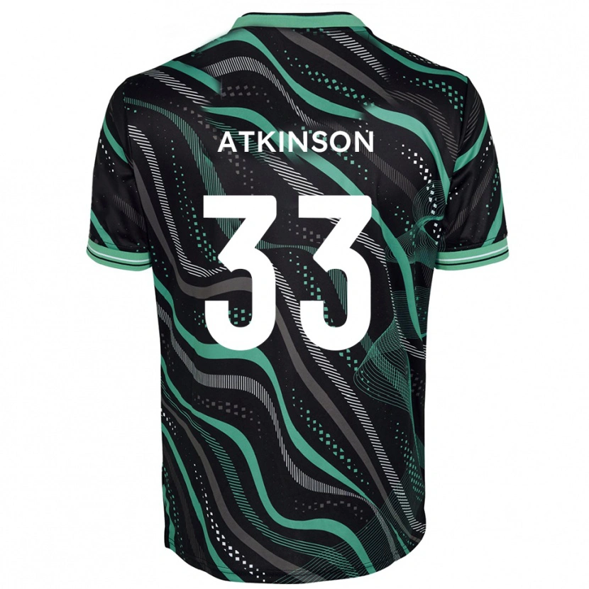 Danxen Donna Maglia Hayden Atkinson #33 Nero Verde Kit Gara Away 2025/26 Maglietta