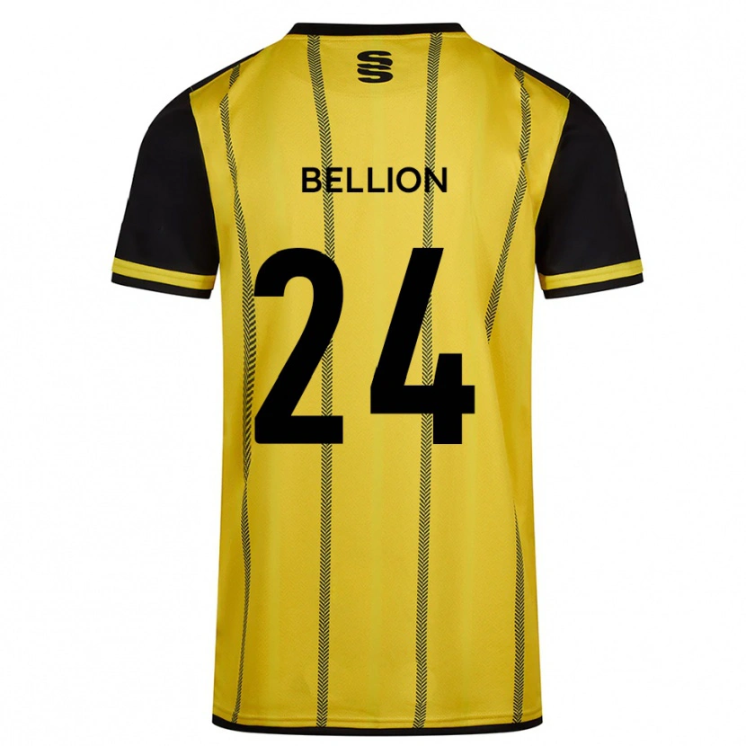 Danxen Donna Maglia Daniel Bellion #24 Giallo Nero Kit Gara Away 2025/26 Maglietta