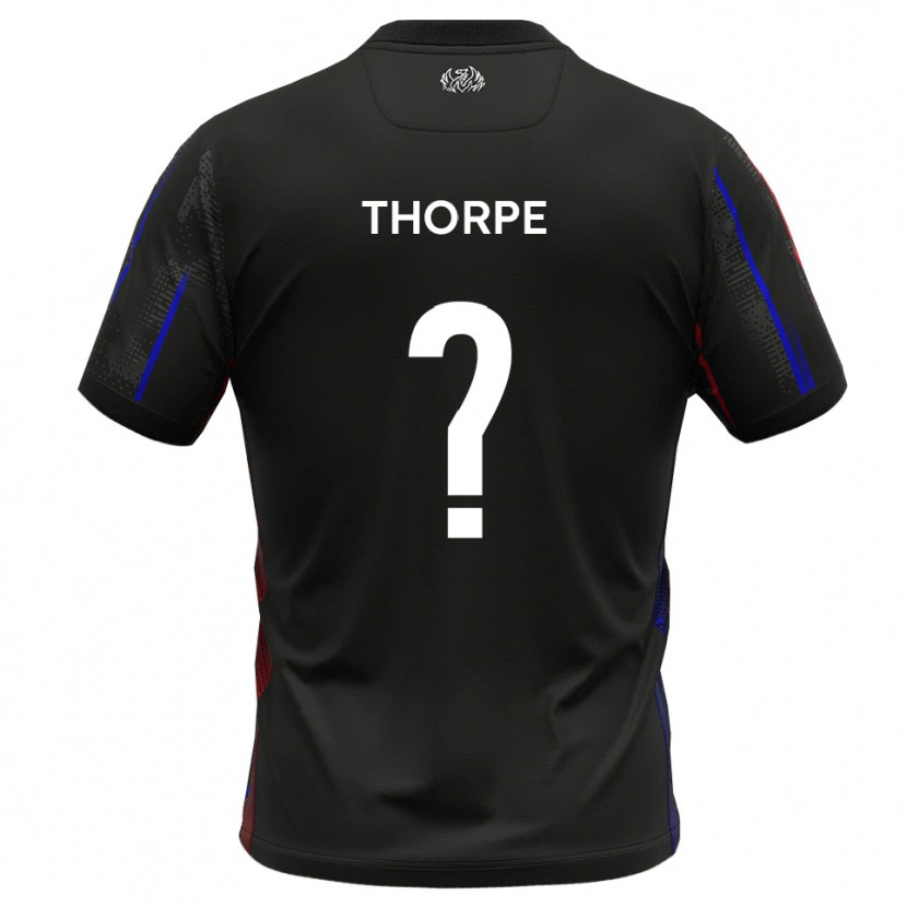 Danxen Donna Maglia Harry Thorpe #0 Nero Rosso Kit Gara Away 2025/26 Maglietta