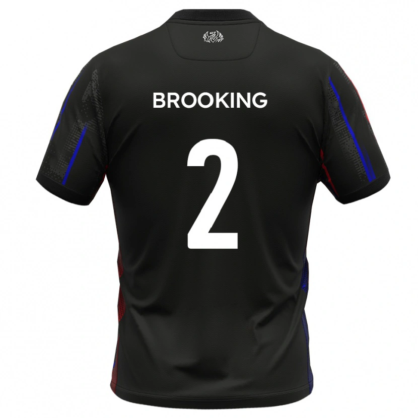 Danxen Donna Maglia Josh Brooking #2 Nero Rosso Kit Gara Away 2025/26 Maglietta