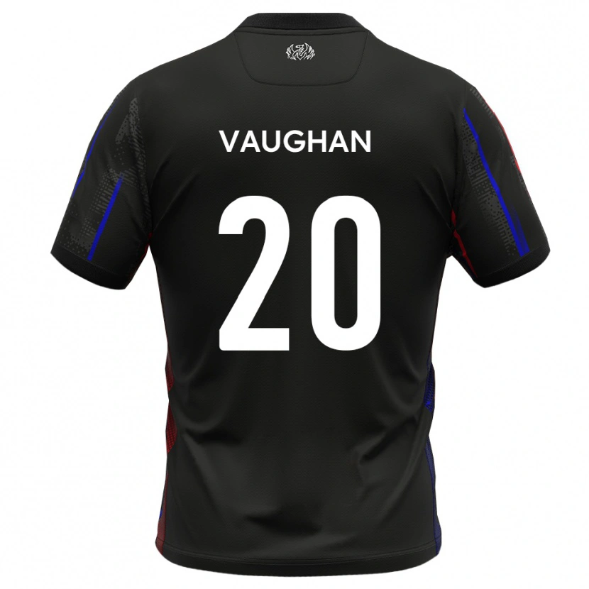 Danxen Donna Maglia Haydon Vaughan #20 Nero Rosso Kit Gara Away 2025/26 Maglietta