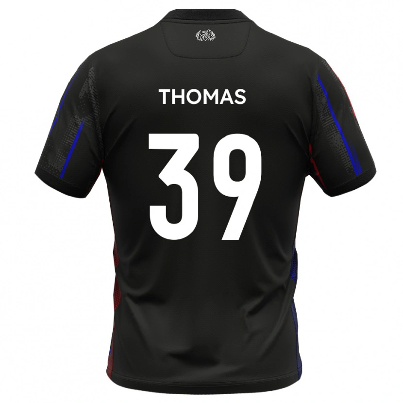 Danxen Donna Maglia Kwame Thomas #39 Nero Rosso Kit Gara Away 2025/26 Maglietta