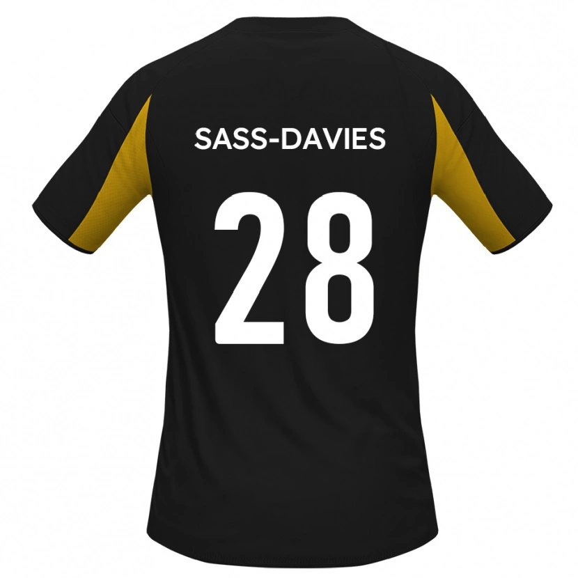 Danxen Donna Maglia Billy Sass-Davies #28 Nero Giallo Kit Gara Away 2025/26 Maglietta
