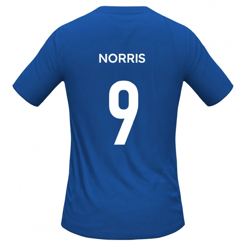 Danxen Donna Maglia Luke Norris #9 Azzurro Cielo Kit Gara Away 2025/26 Maglietta