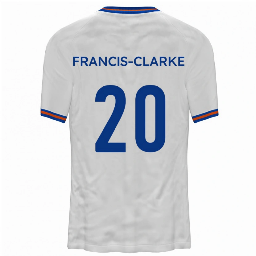 Danxen Donna Maglia Aidan Francis-Clarke #20 Bianco Blu Kit Gara Away 2025/26 Maglietta