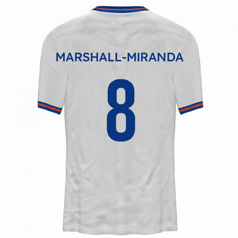 Danxen Donna Maglia Marley Marshall-Miranda #8 Bianco Blu Kit Gara Away 2025/26 Maglietta