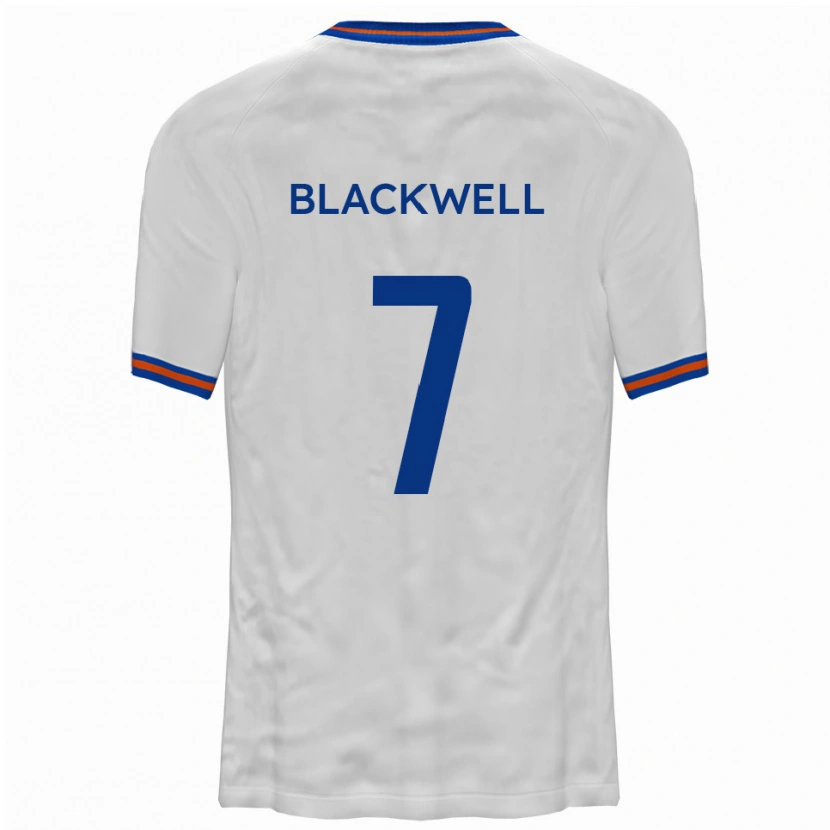 Danxen Donna Maglia Tom Blackwell #7 Bianco Blu Kit Gara Away 2025/26 Maglietta