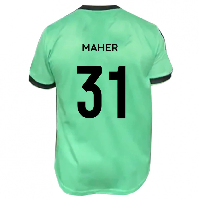 Danxen Donna Maglia Niall Maher #31 Turchese Nero Kit Gara Away 2025/26 Maglietta