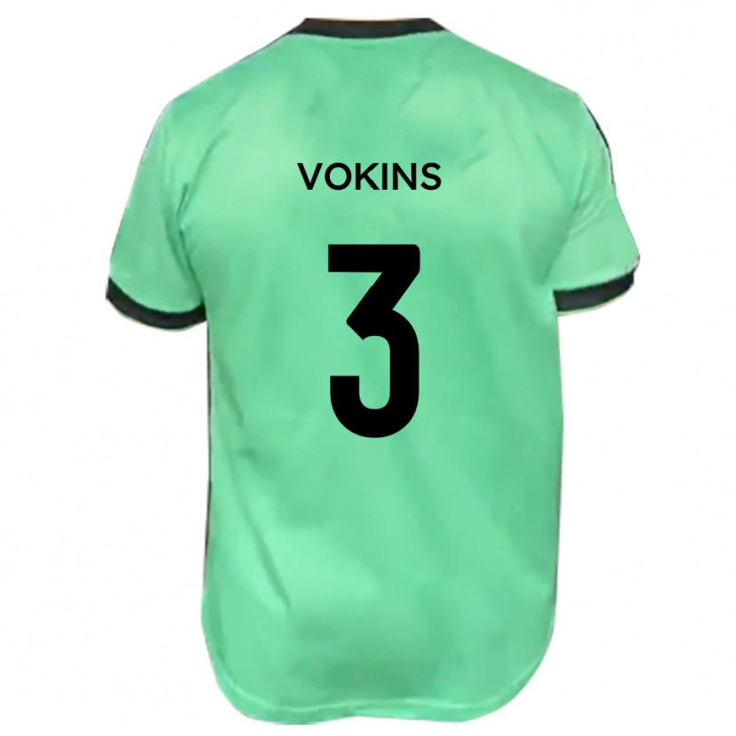 Danxen Donna Maglia Jake Vokins #3 Turchese Nero Kit Gara Away 2025/26 Maglietta